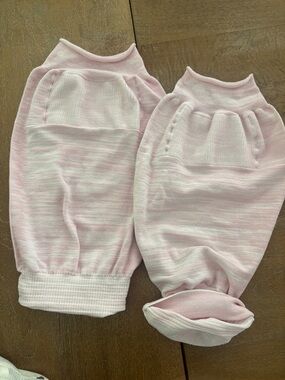 2, Soft Pink Kids Sleeved Romper Coveralls — Comfortable Pull-On Style